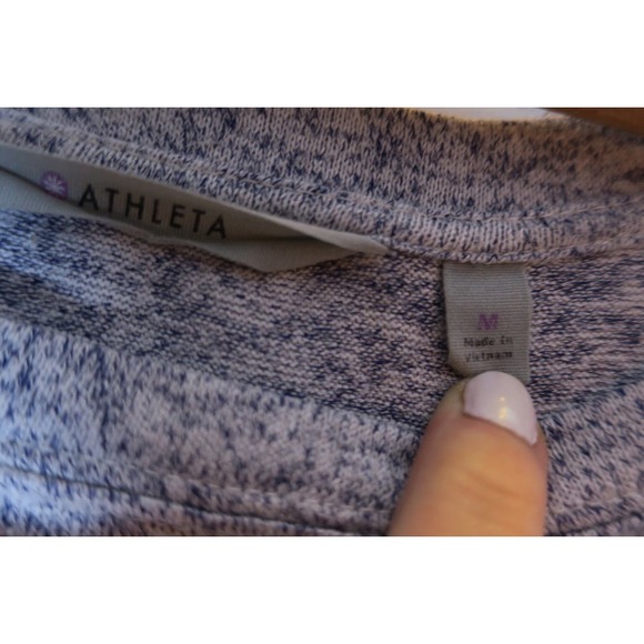 Athleta Luxe Pose Modal Blend Long Sleeve Round Neck Heathered Gray Tunic Top - Picture 4 of 7